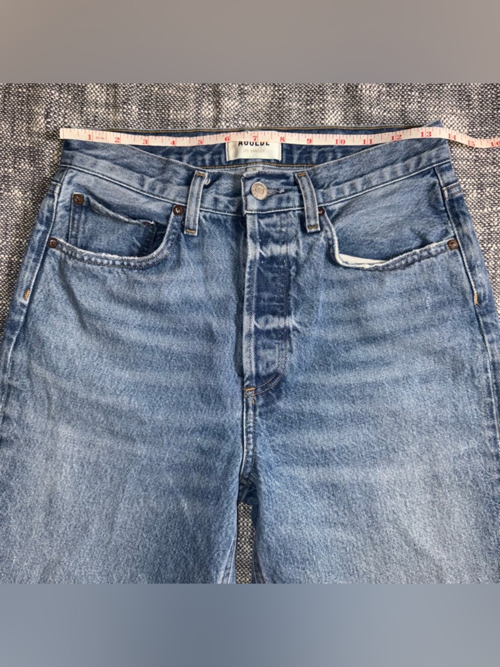 AGOLDE 90’s high rise jeans 25 light wash cotton vintage button fly - Picture 2 of 10